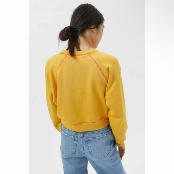 Kimchi Blue Grow Your Own Way Yellow Embroidered Carrot Long Sleeve Sweatshirt - Picture 2 of 7
